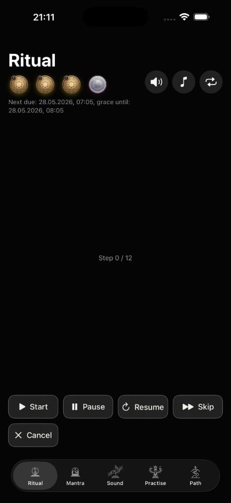 Rituel Digital Ritual screen